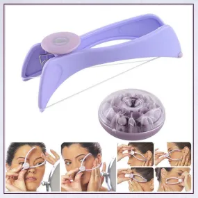 1419 Slique Painless Eyebrow, Upper Lips, Face and Body Hair Removal Threading Manual Tweezer Machine Shaver System Kit