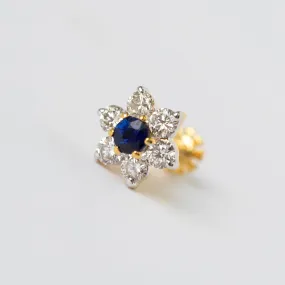 18ct Gold Diamond and Gemstone Screw Back Nose Stud