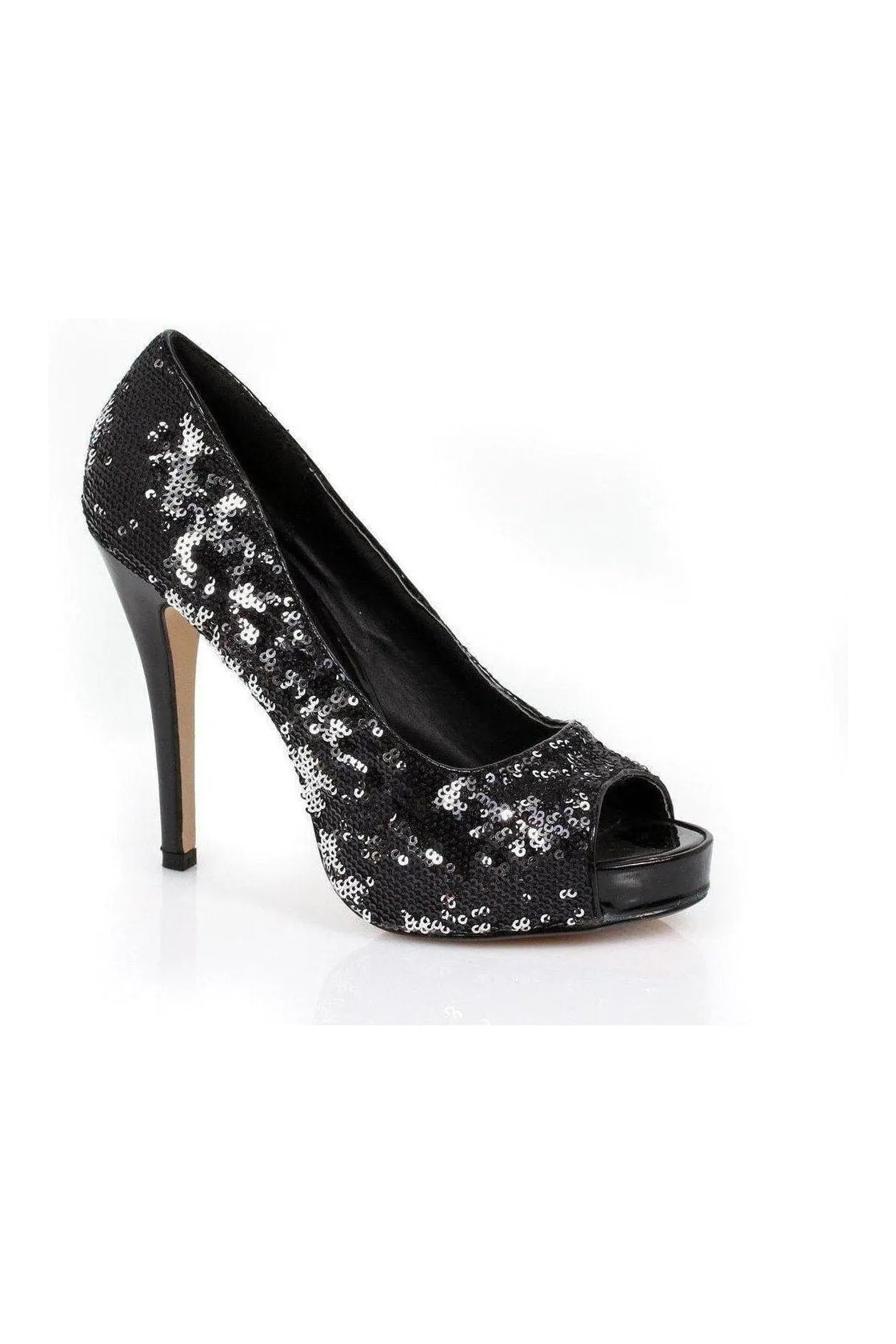 415-FLAMINGO Pump | Black Sequins