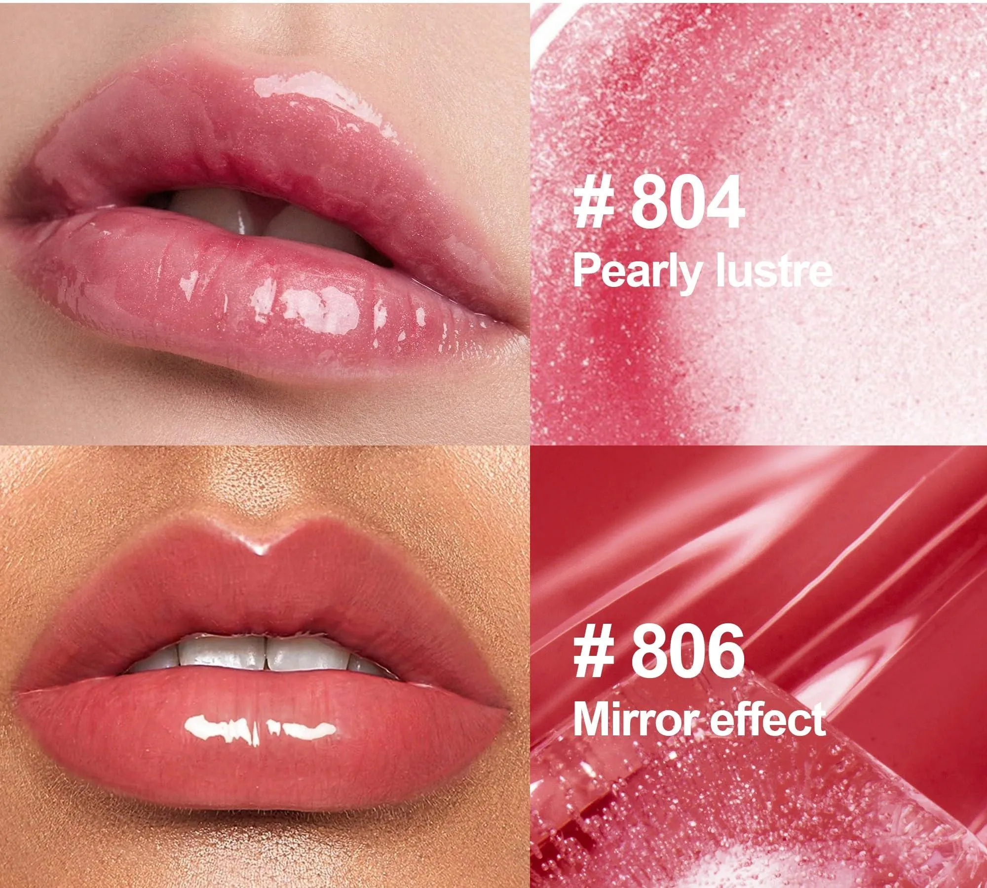 6PCS Hydrating Lip Gloss Neutral Nude Nourishing Glossy