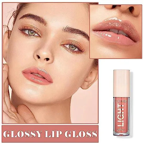 6PCS Hydrating Lip Gloss Neutral Nude Nourishing Glossy