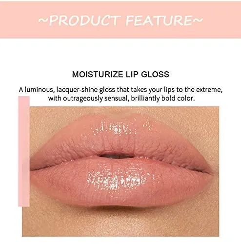 6PCS Hydrating Lip Gloss Neutral Nude Nourishing Glossy