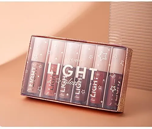 6PCS Hydrating Lip Gloss Neutral Nude Nourishing Glossy