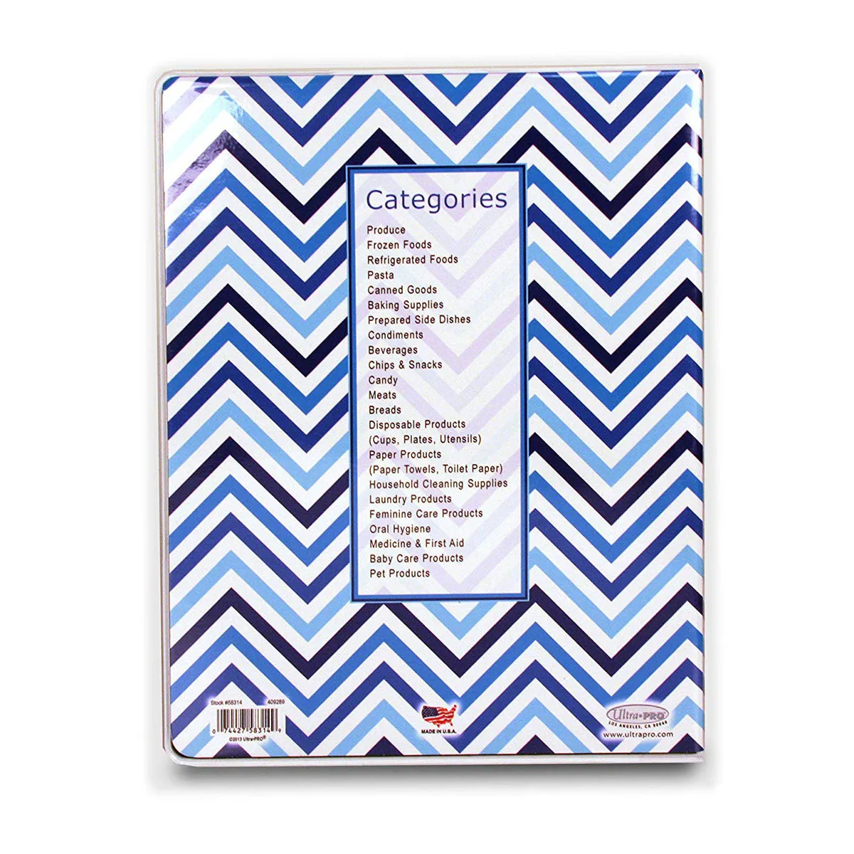 9-Pocket Chevron Blue Coupon Organizer Portfolio