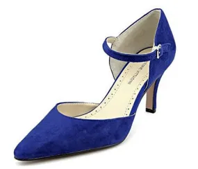 ADRIENNE VITTADINI Women's  •Jon• D'Orsay Pump Blue Suede leather 8M