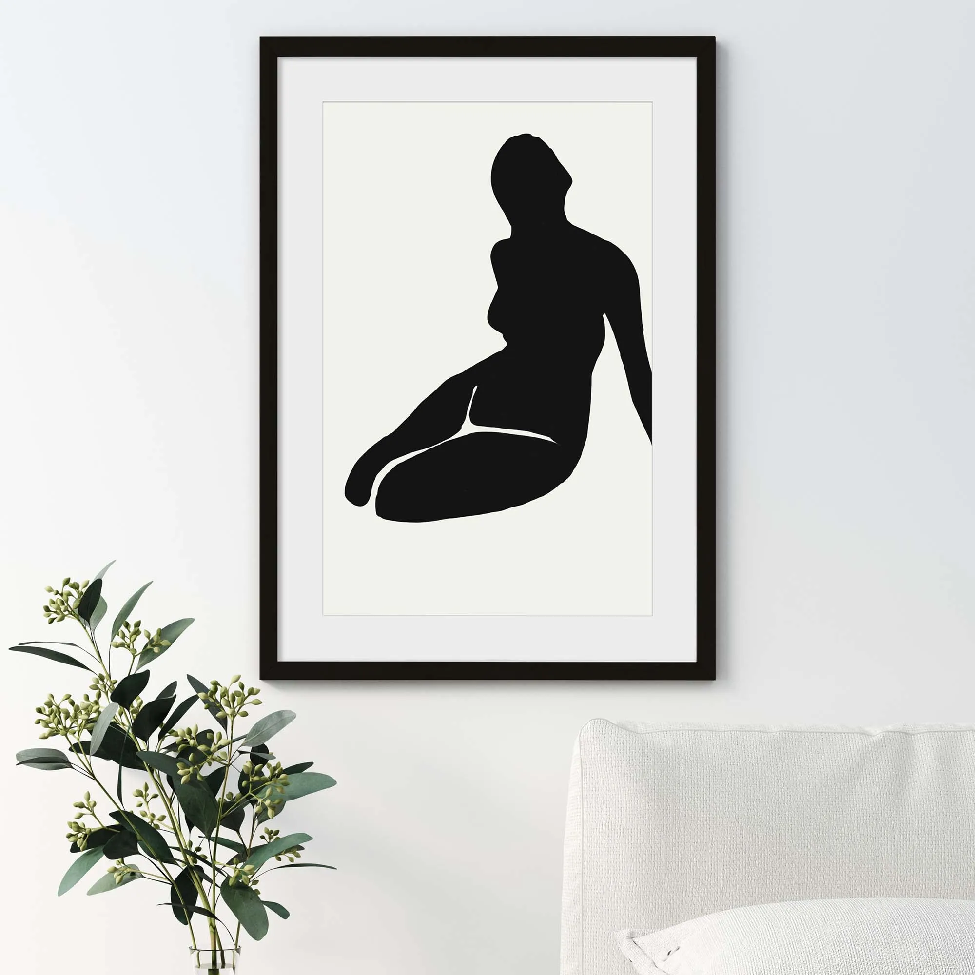 Black And White Figure Framed Art