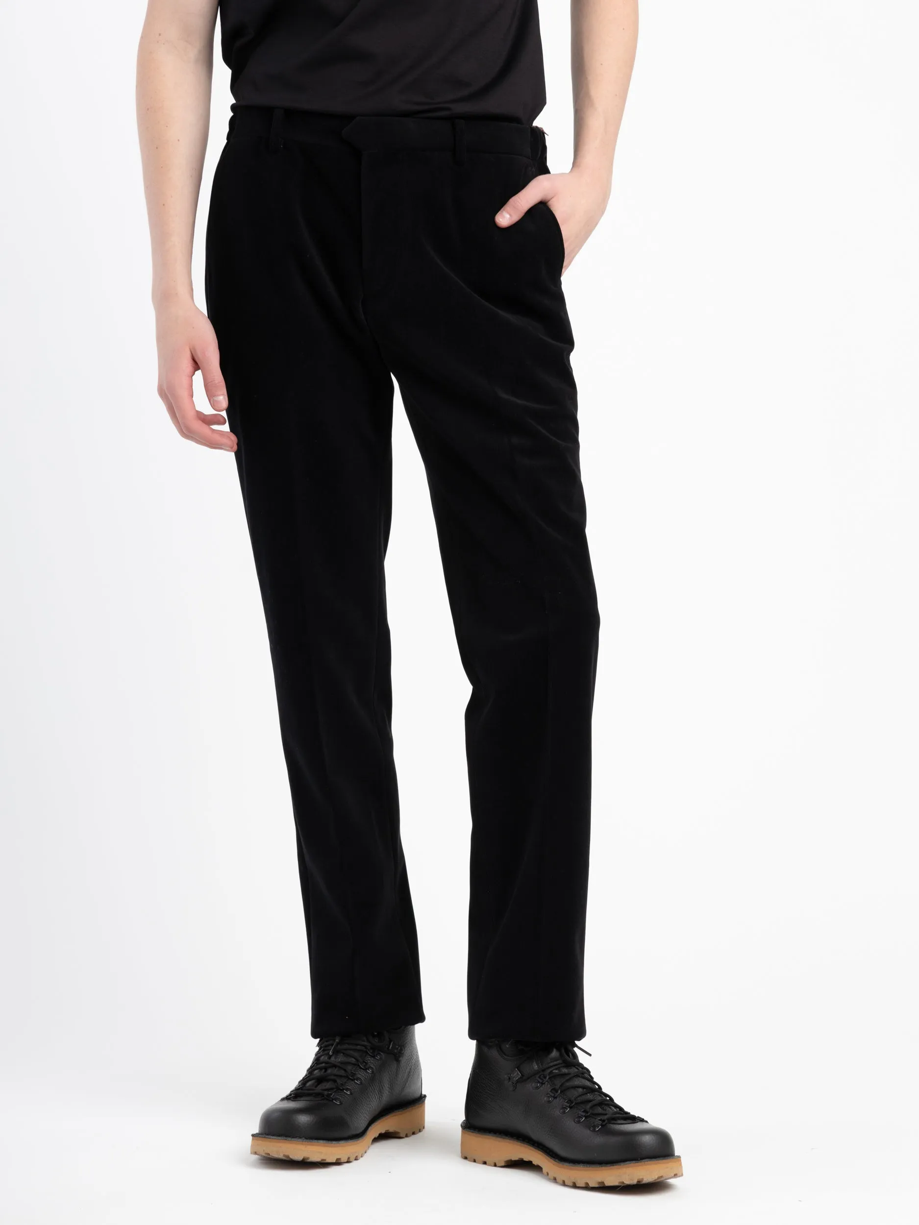 Black Textured Trousers