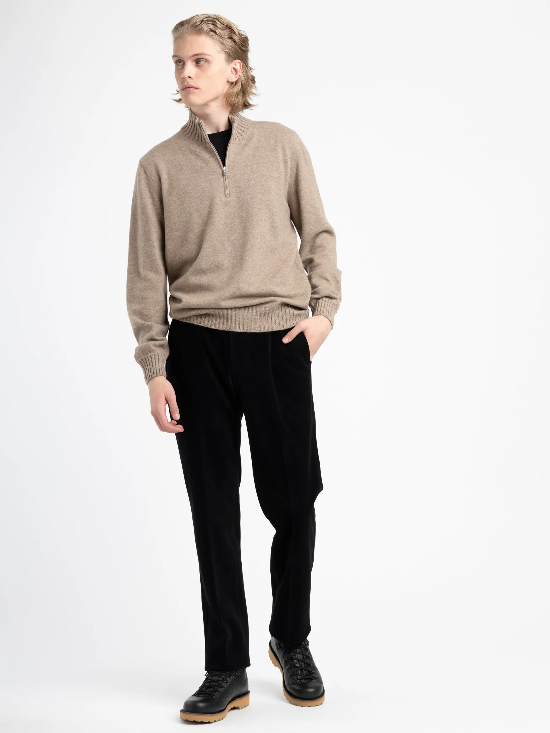 Black Textured Trousers