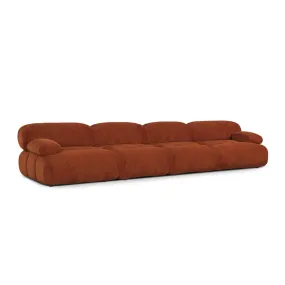 Bowie Textured Velvet 4 Seat Sofa (Terracotta)