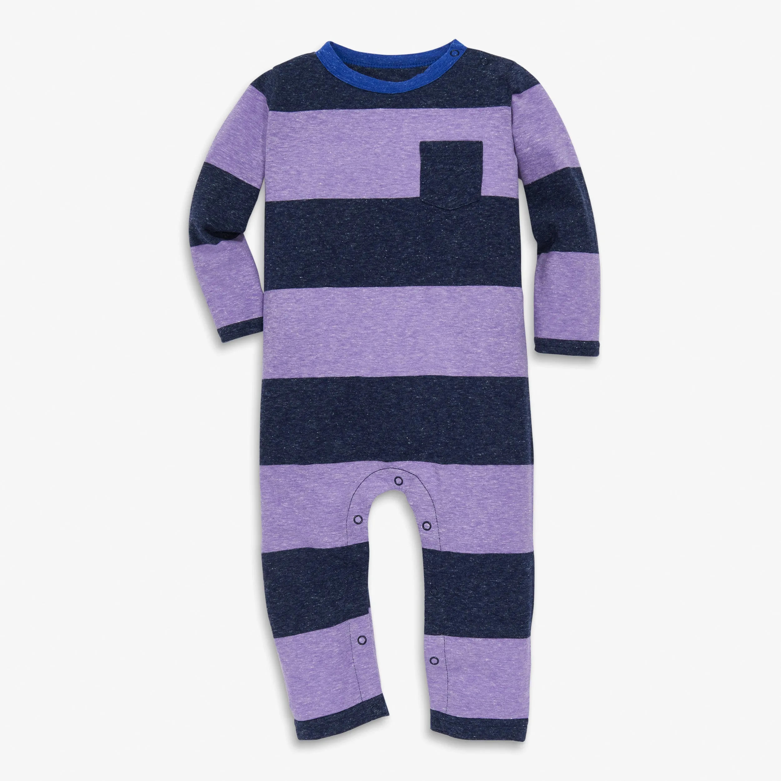 Clearance baby romper in bold heathered stripe