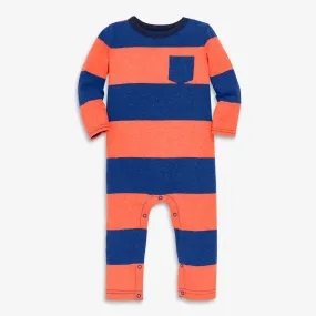 Clearance baby romper in bold heathered stripe