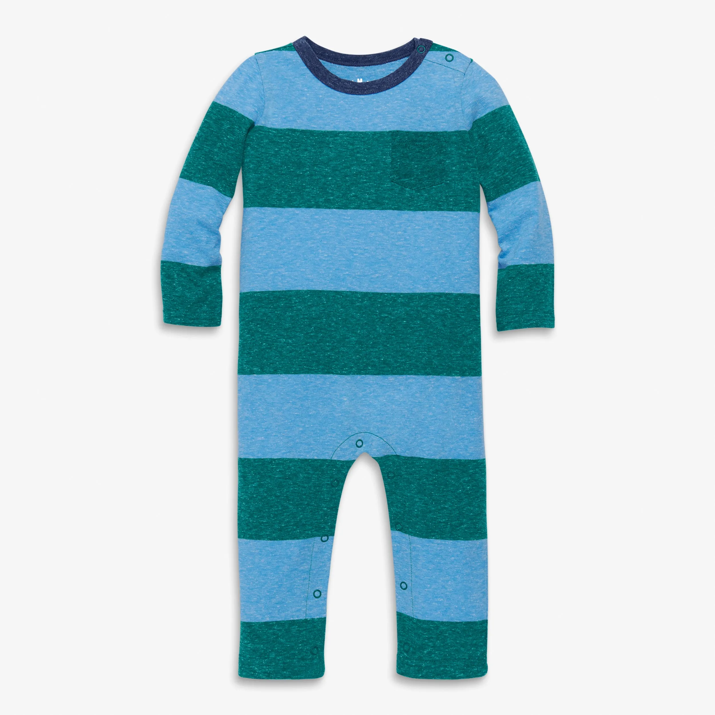 Clearance baby romper in bold heathered stripe