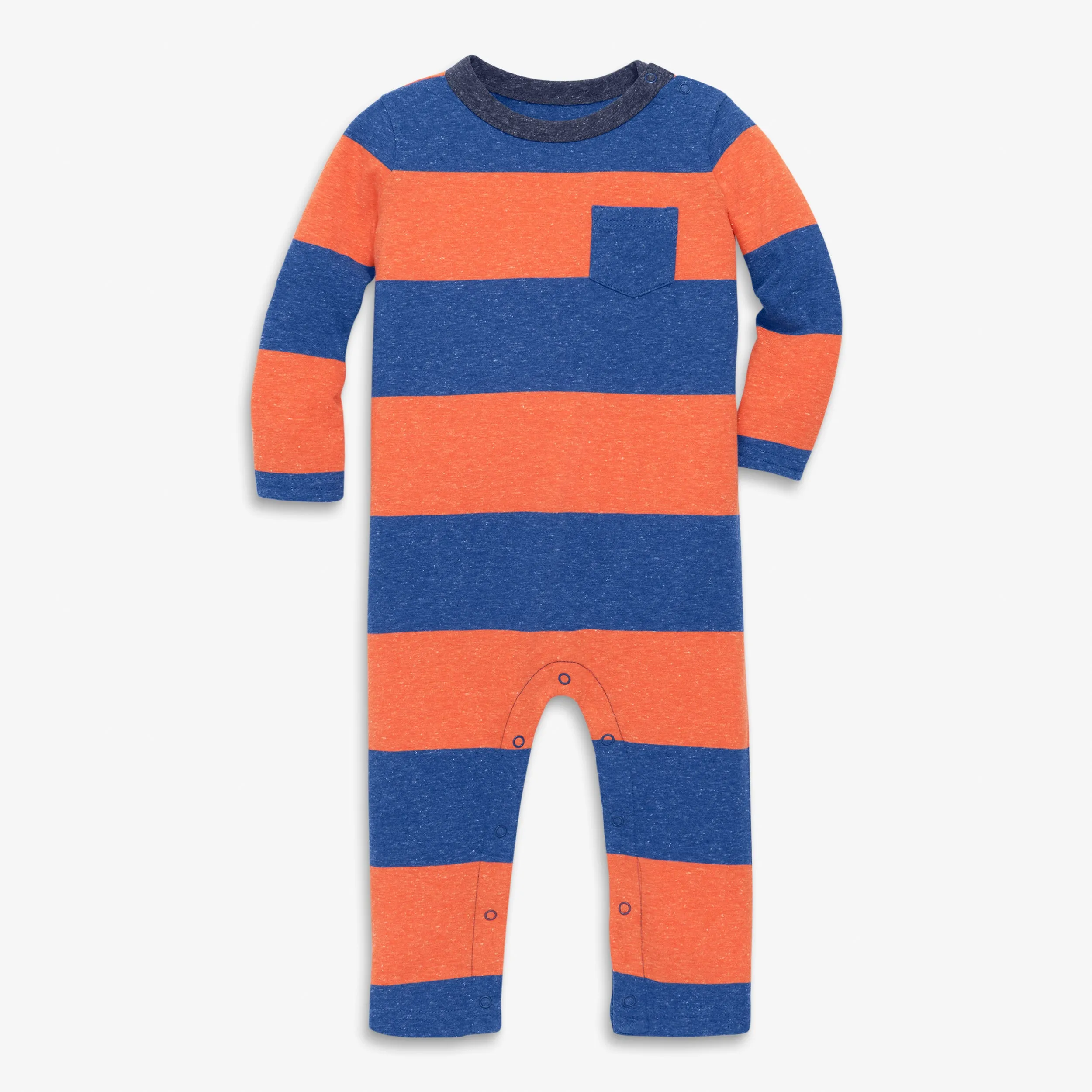 Clearance baby romper in bold heathered stripe