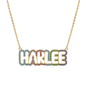 Colored Bubble Cutout Name Nacklace