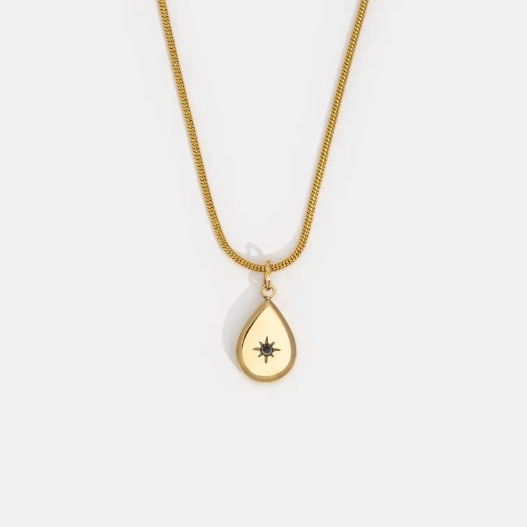 Gaia Golden Teardrop Necklace