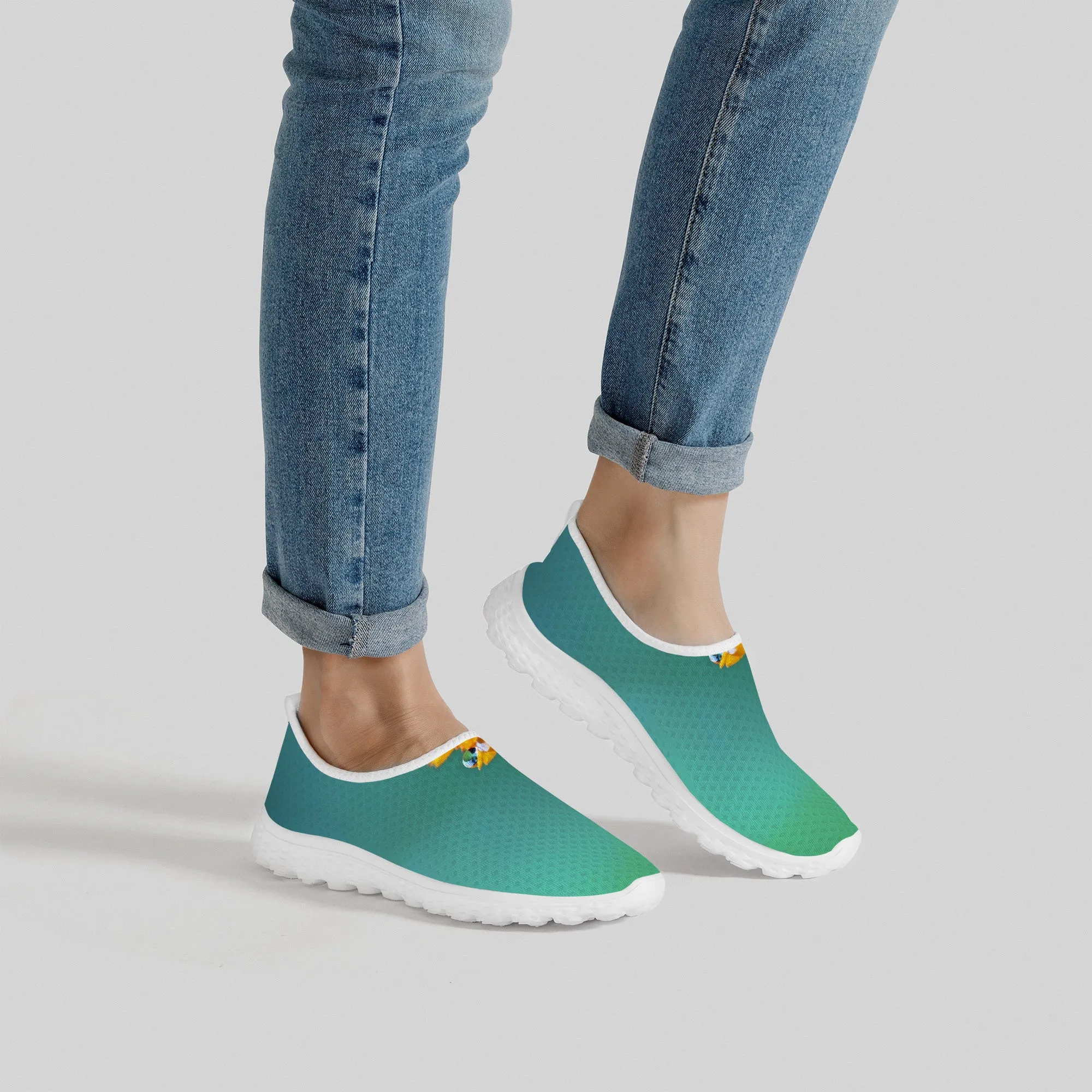 Green Wave Women's Mesh | Low Top Customized | Shoe Zero