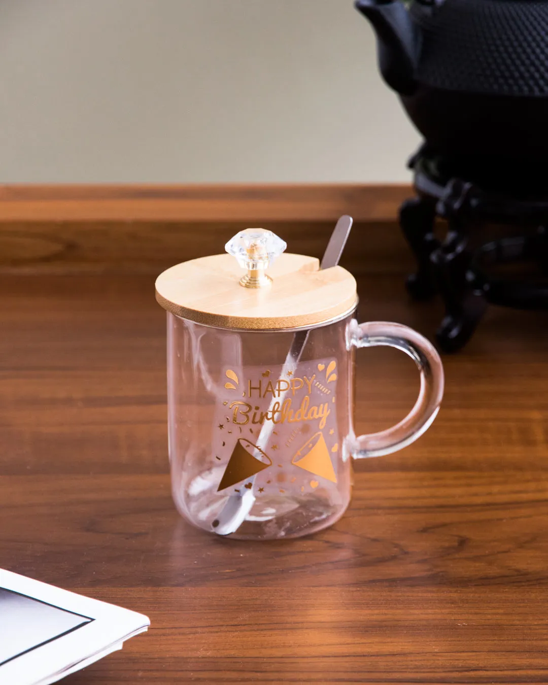 'Happy Birthday' Clear Coffee/Milk Mug