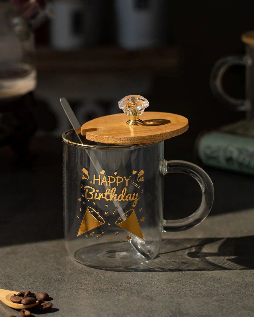 'Happy Birthday' Clear Coffee/Milk Mug