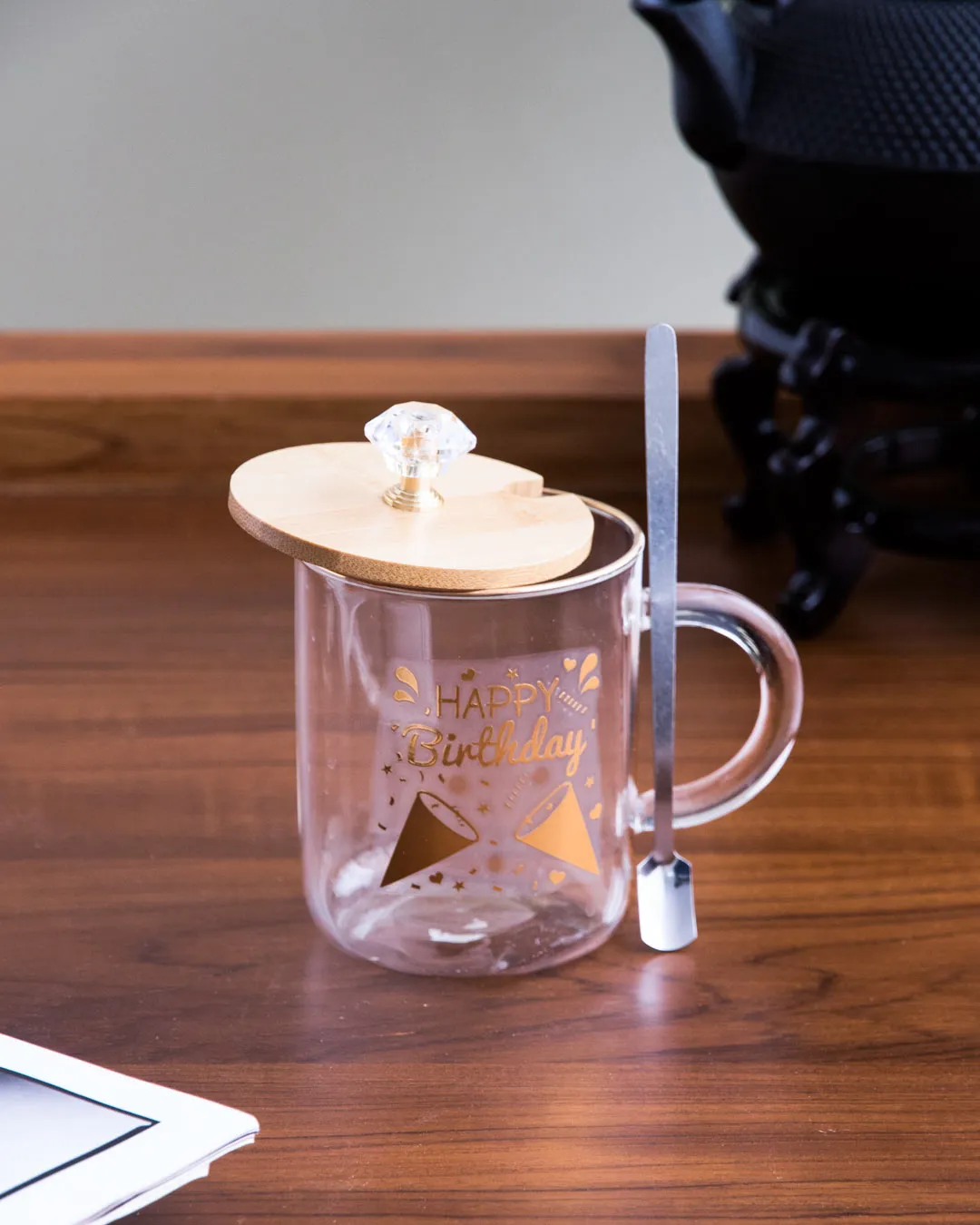 'Happy Birthday' Clear Coffee/Milk Mug