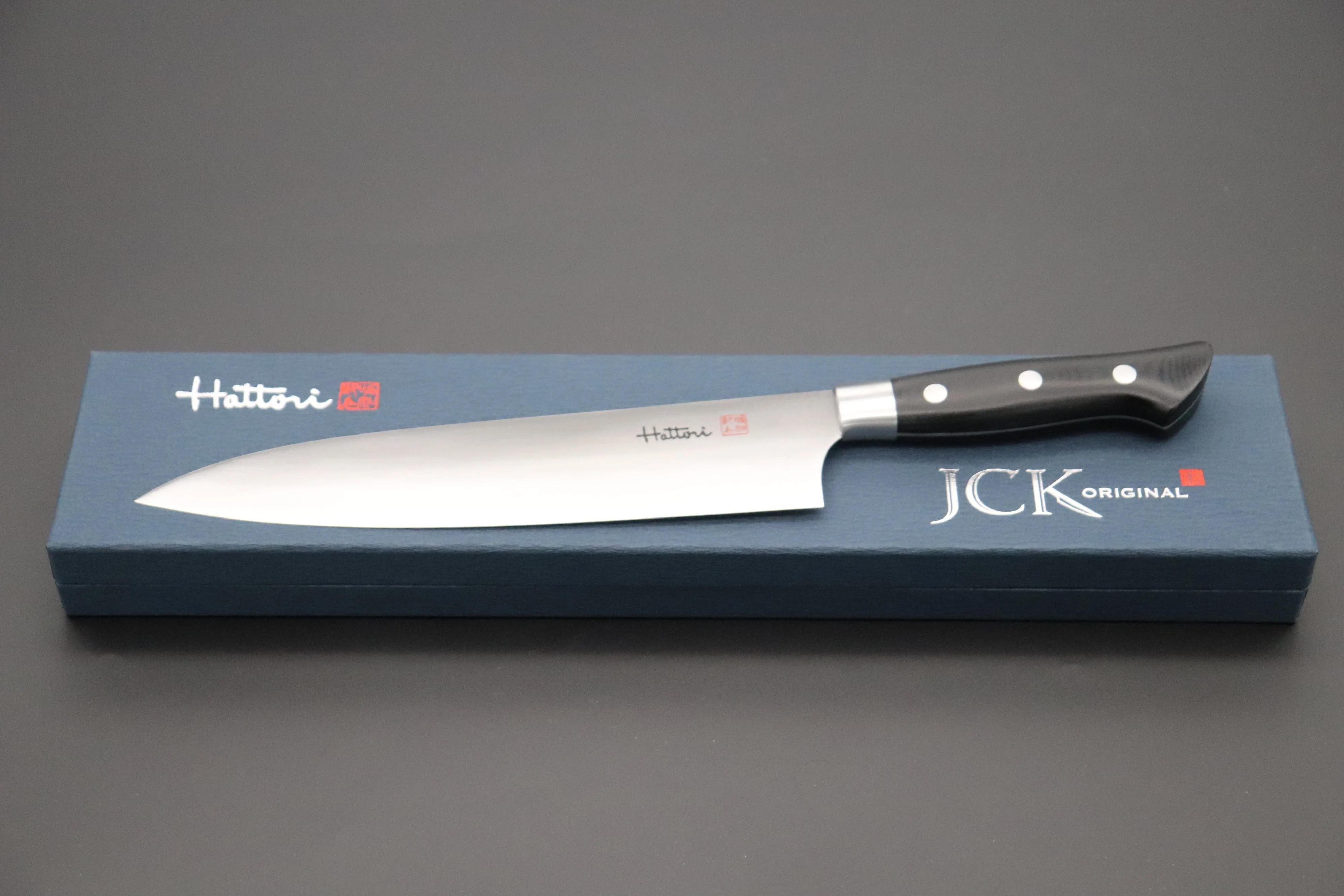 Hattori Forums FH Series Gyuto (210mm to 270mm, 3 sizes, Black Linen Micarta Handle)