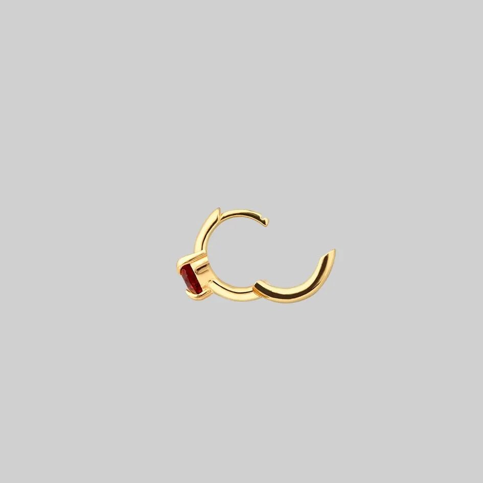 HEART & SOUL. Garnet Heart Clicker Ring - Gold