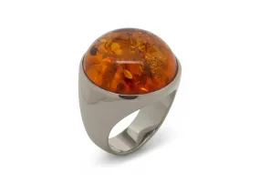 JW258 Cabochon Gemstone Ring, White Gold or Platinum