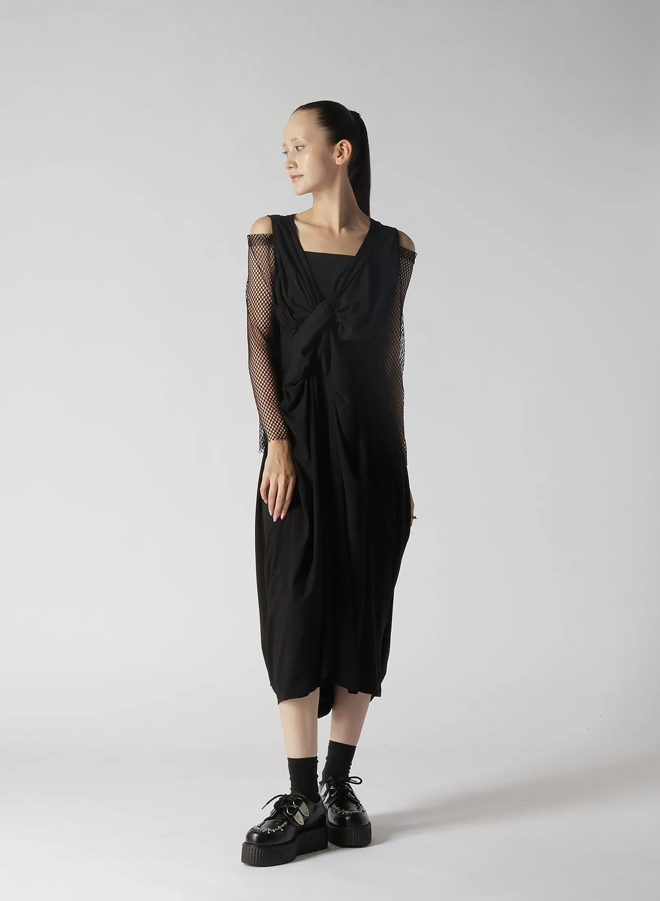 LAWN   MESH DRAPE DRESS