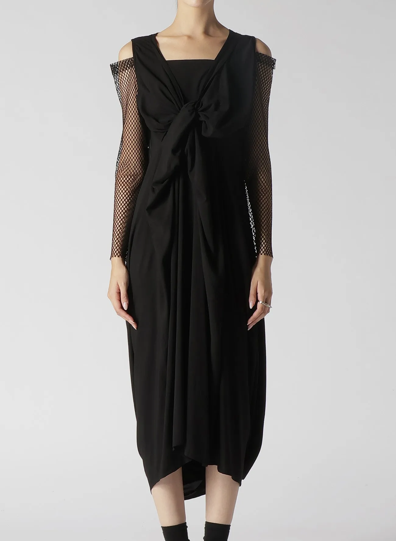 LAWN   MESH DRAPE DRESS