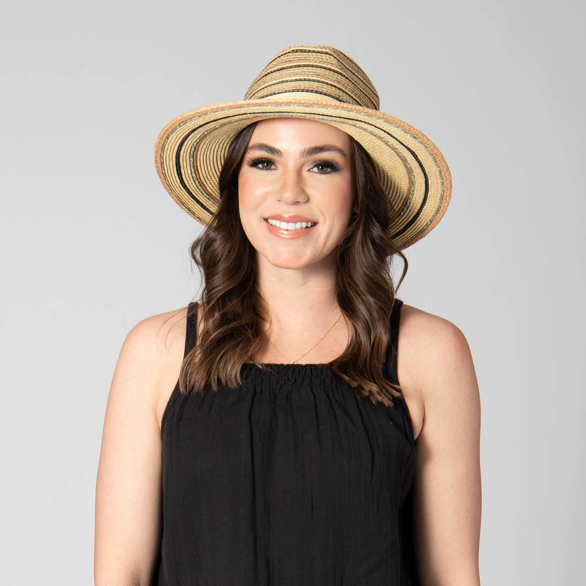 Paradise - Paperbraid Multi Striped Fedora