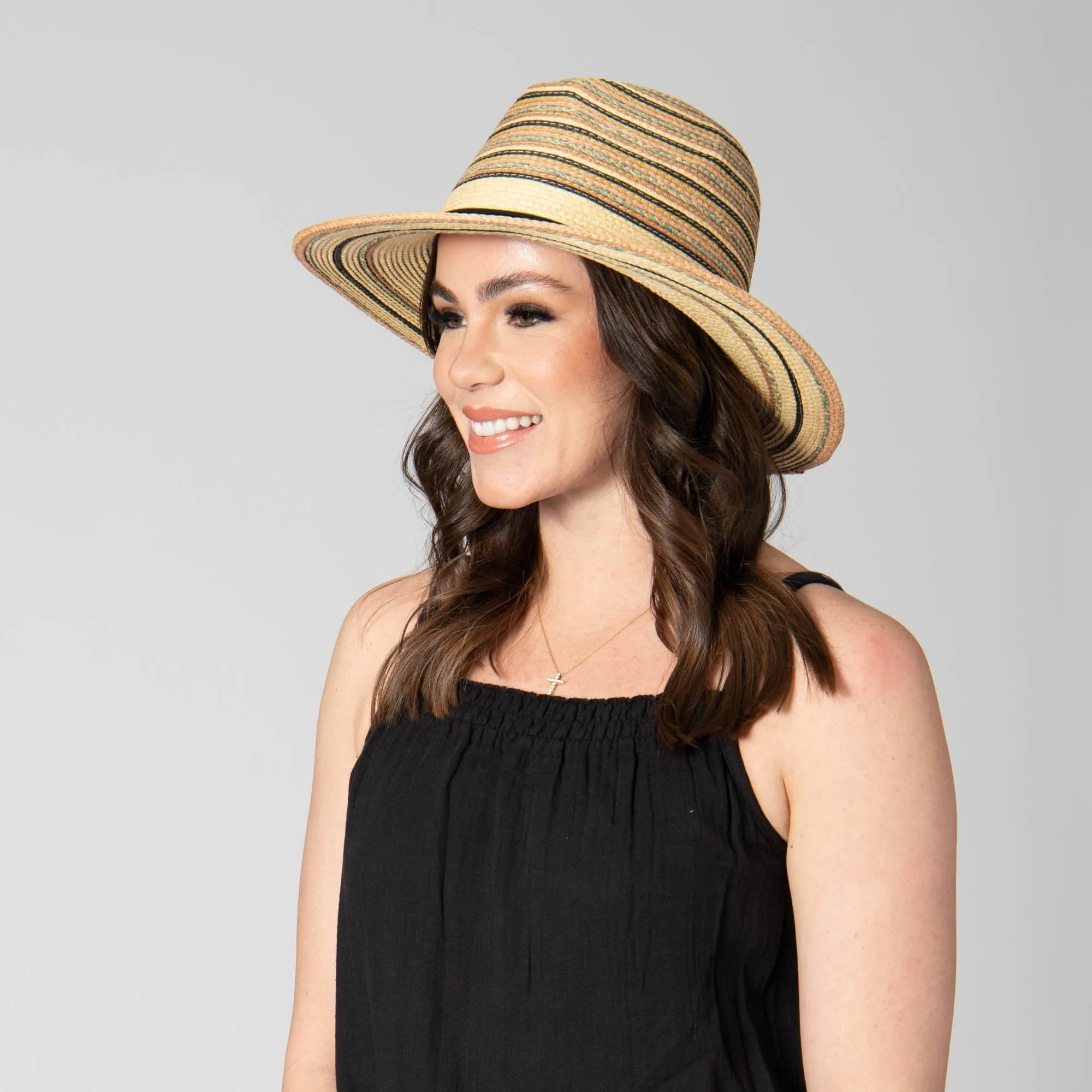 Paradise - Paperbraid Multi Striped Fedora