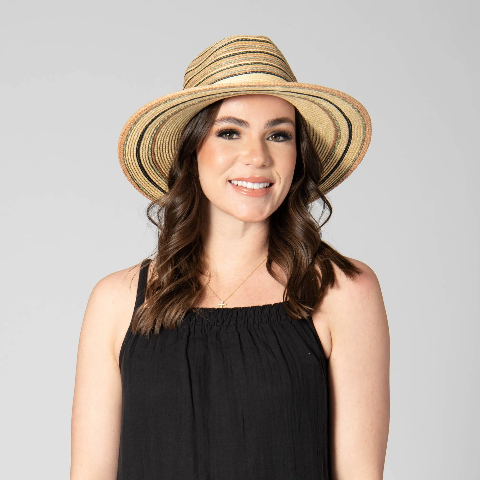 Paradise - Paperbraid Multi Striped Fedora