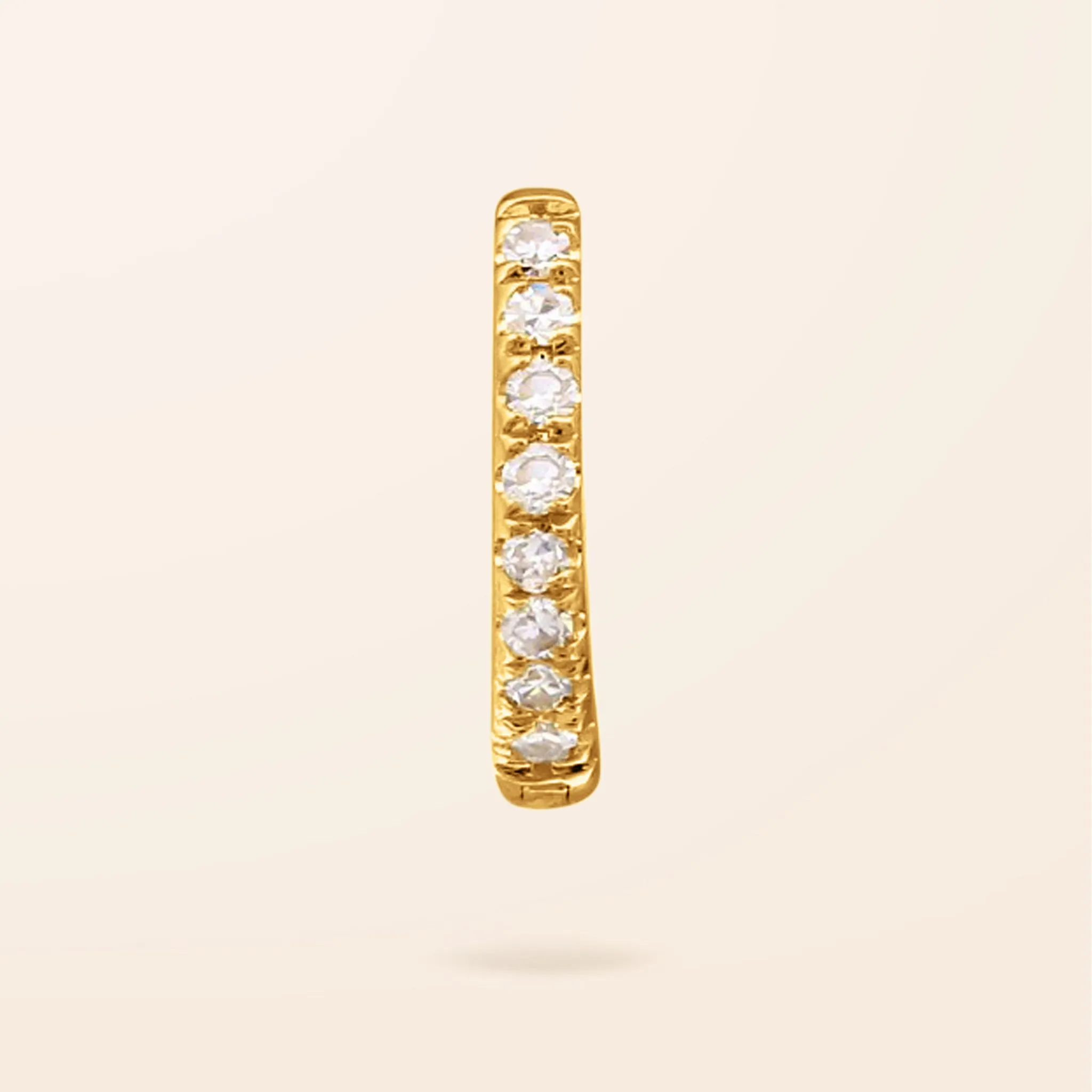 Single 14K Gold Diamond Mini Upper Lobe Huggie Earring