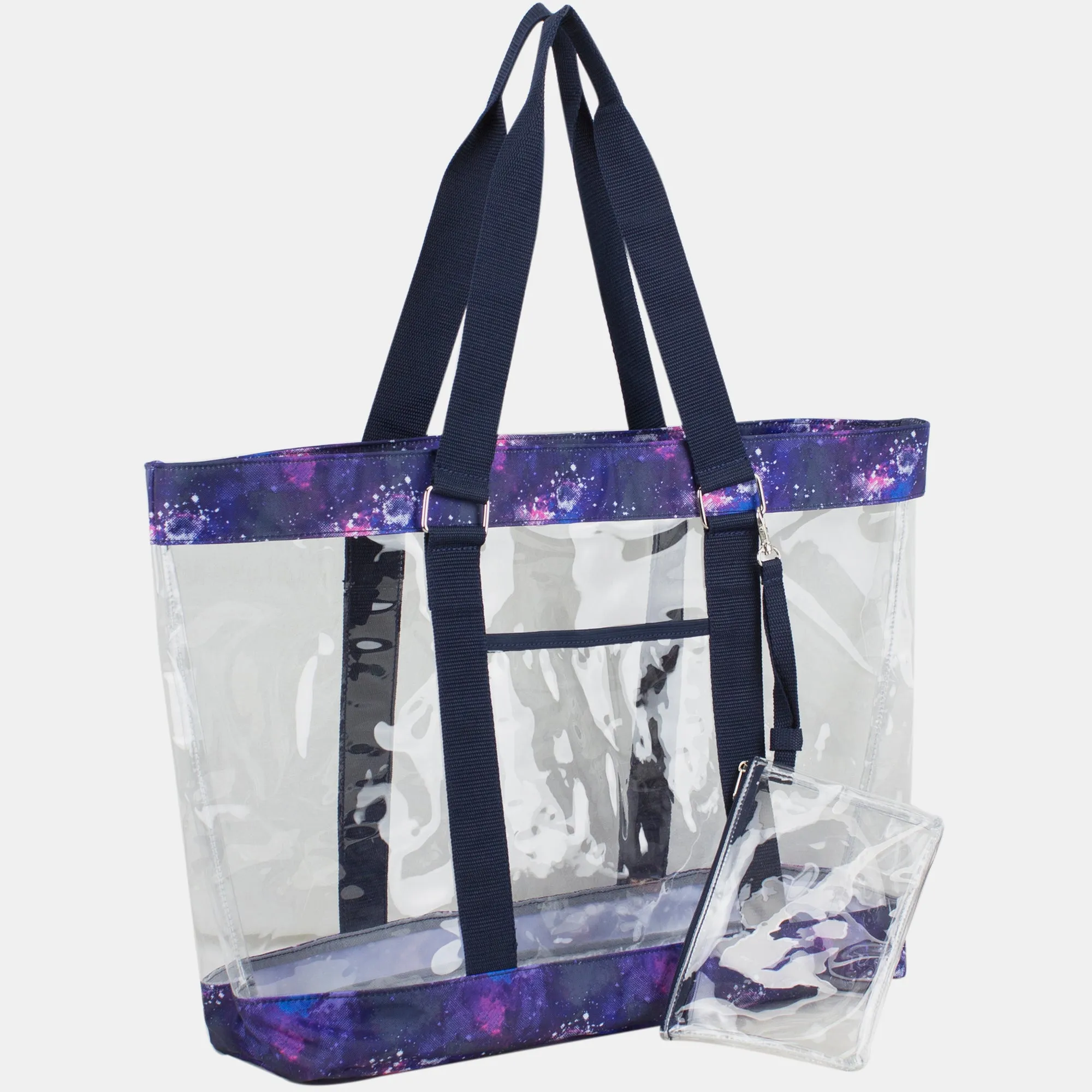 Supreme Deluxe 100% Clear PVC Printed Large Tote with Large Wristlet