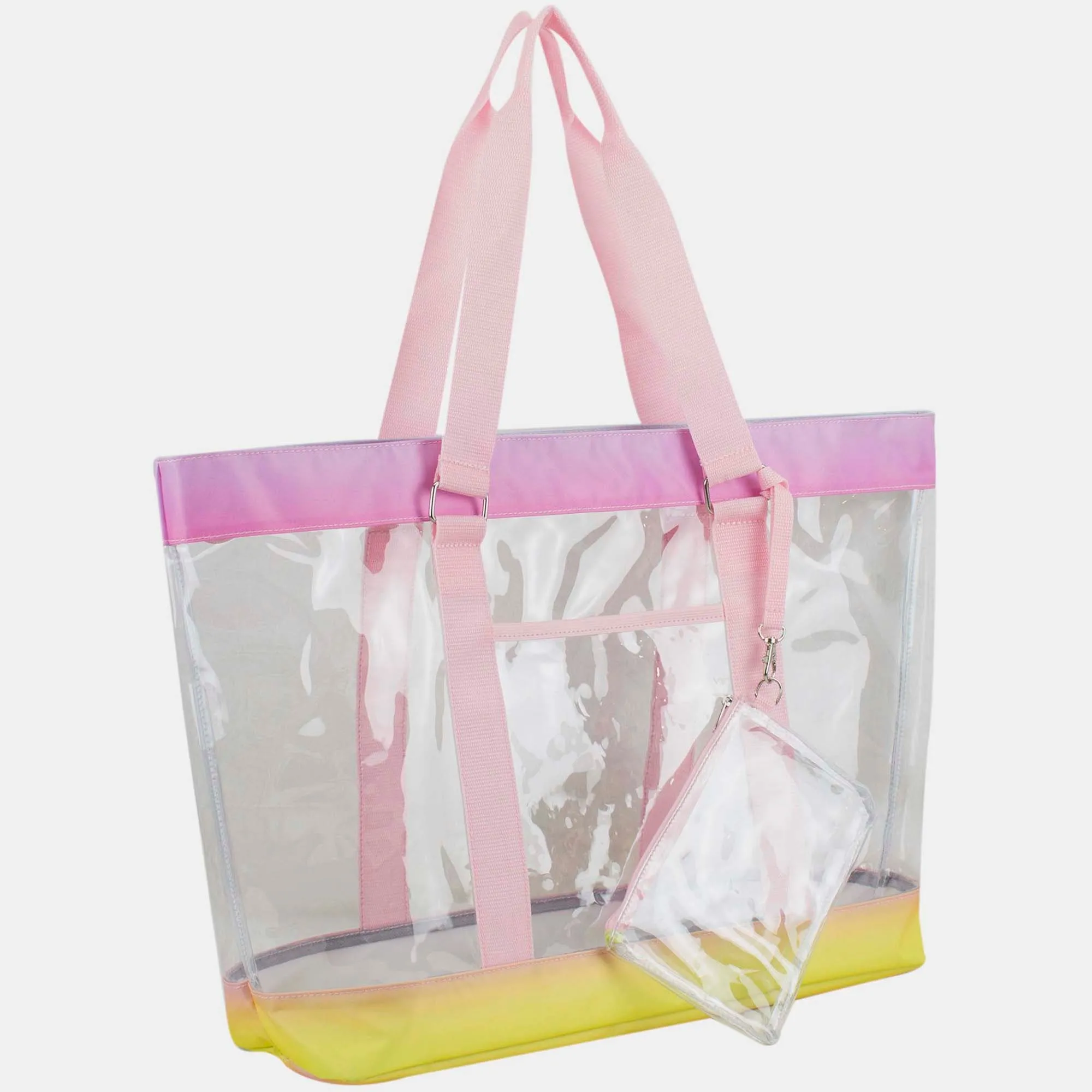 Supreme Deluxe 100% Clear PVC Printed Large Tote with Large Wristlet