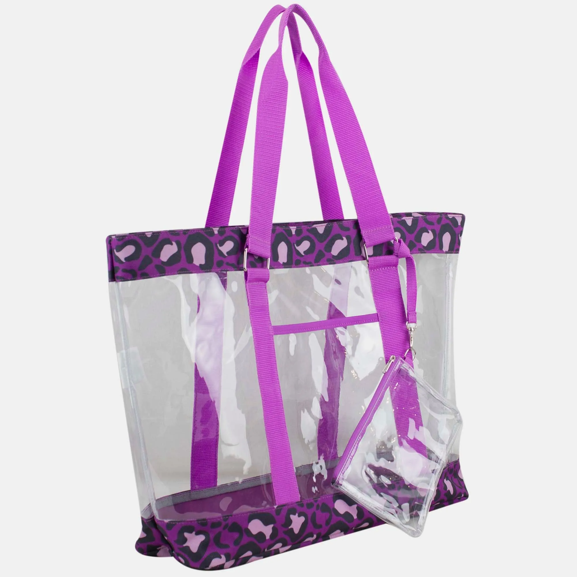 Supreme Deluxe 100% Clear PVC Printed Large Tote with Large Wristlet