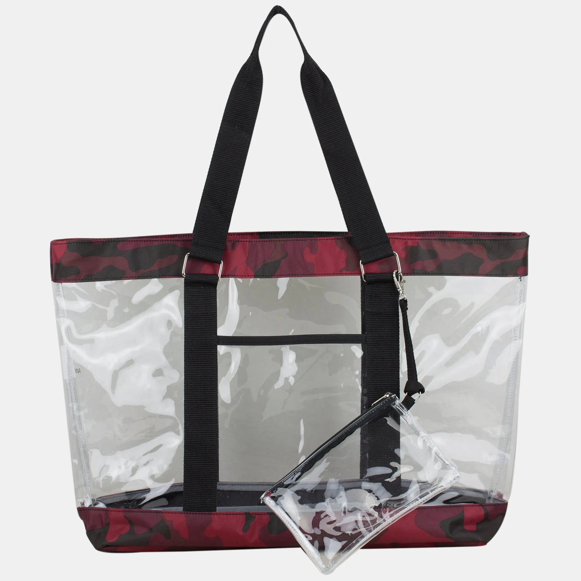 Supreme Deluxe 100% Clear PVC Printed Large Tote with Large Wristlet