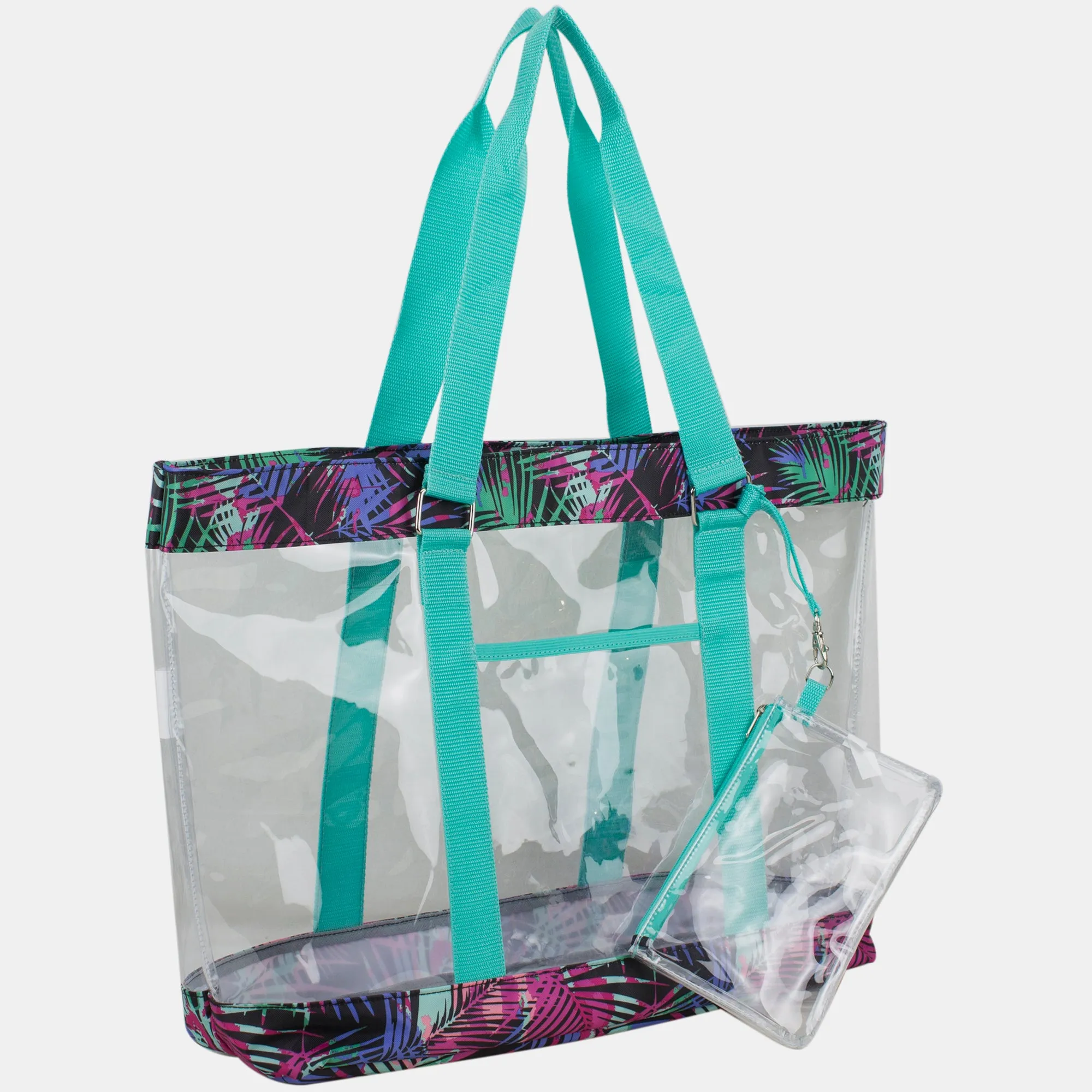 Supreme Deluxe 100% Clear PVC Printed Large Tote with Large Wristlet