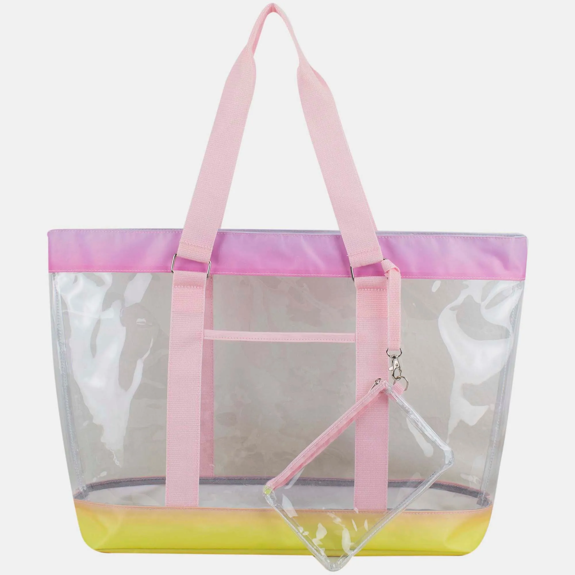 Supreme Deluxe 100% Clear PVC Printed Large Tote with Large Wristlet