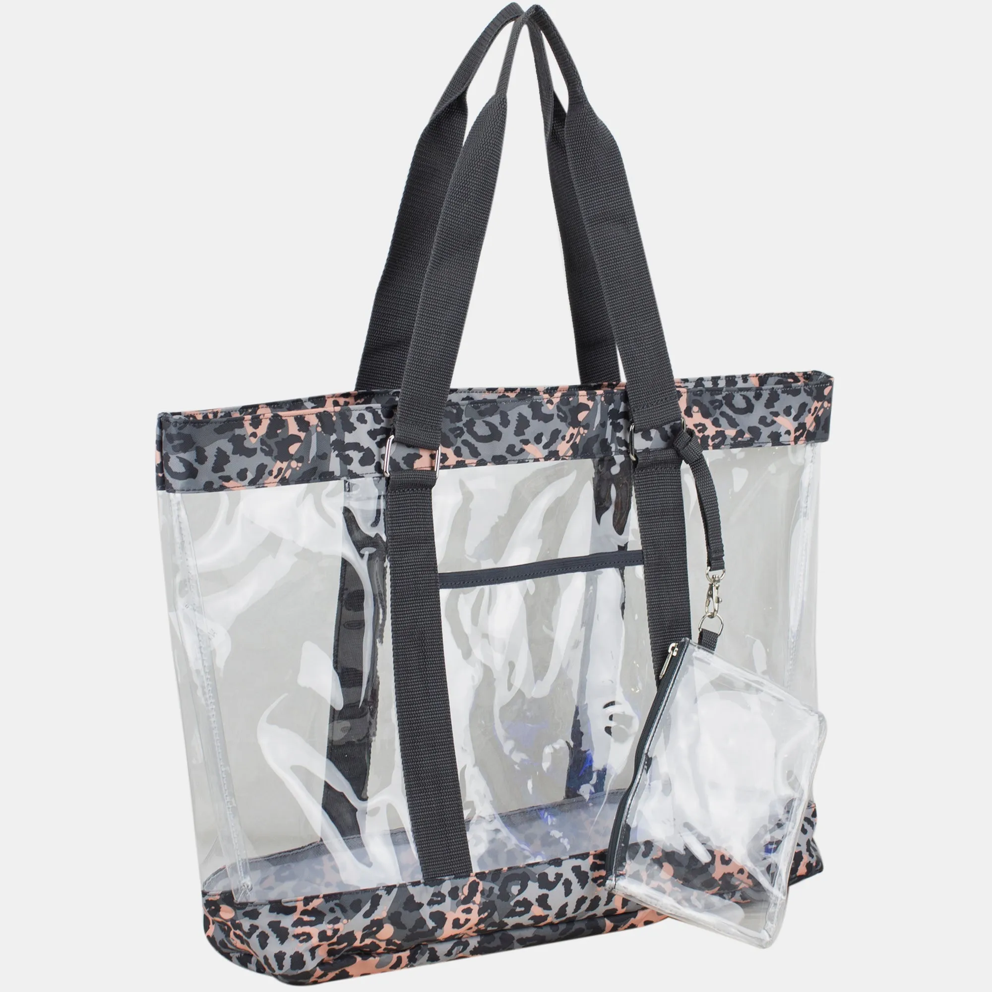 Supreme Deluxe 100% Clear PVC Printed Large Tote with Large Wristlet