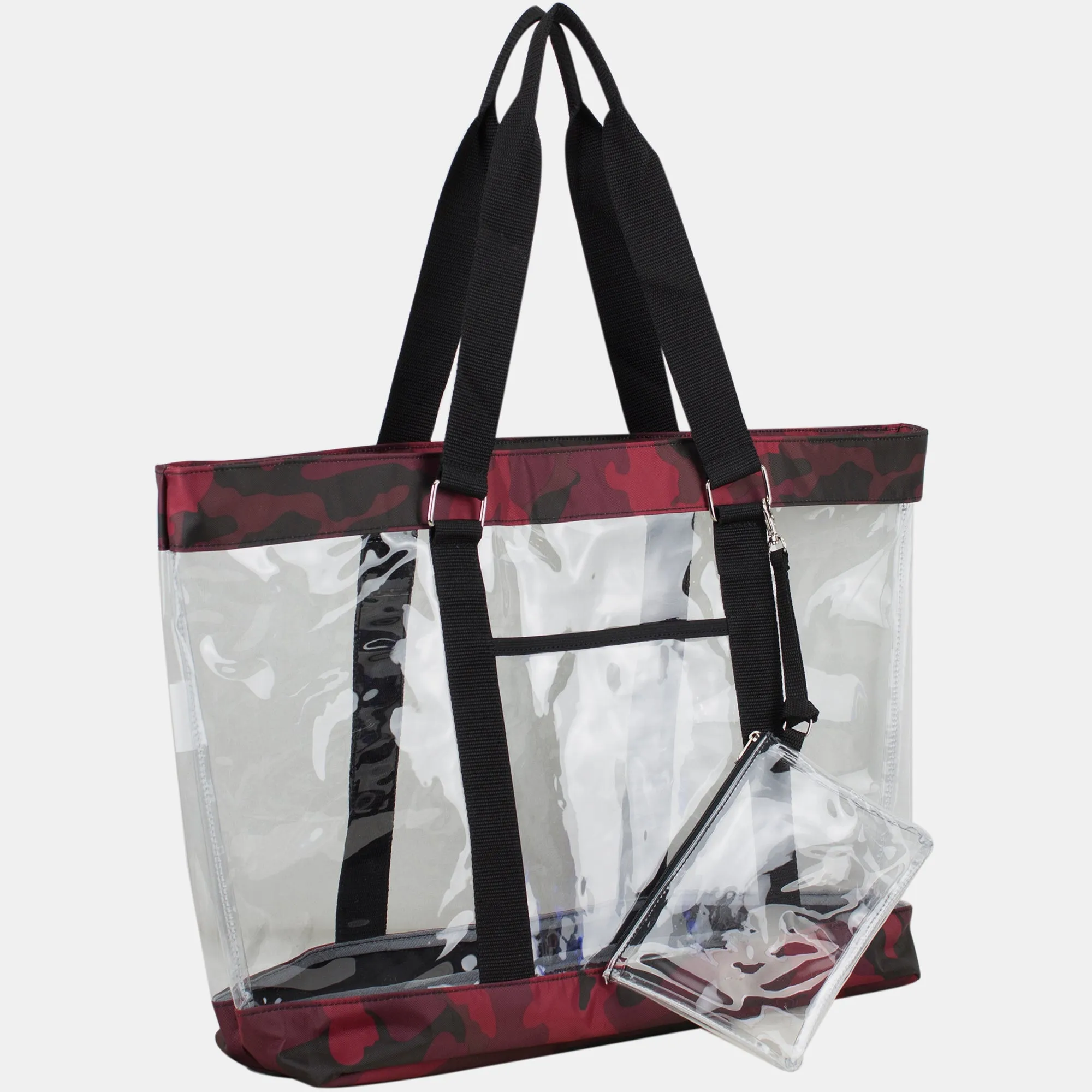 Supreme Deluxe 100% Clear PVC Printed Large Tote with Large Wristlet