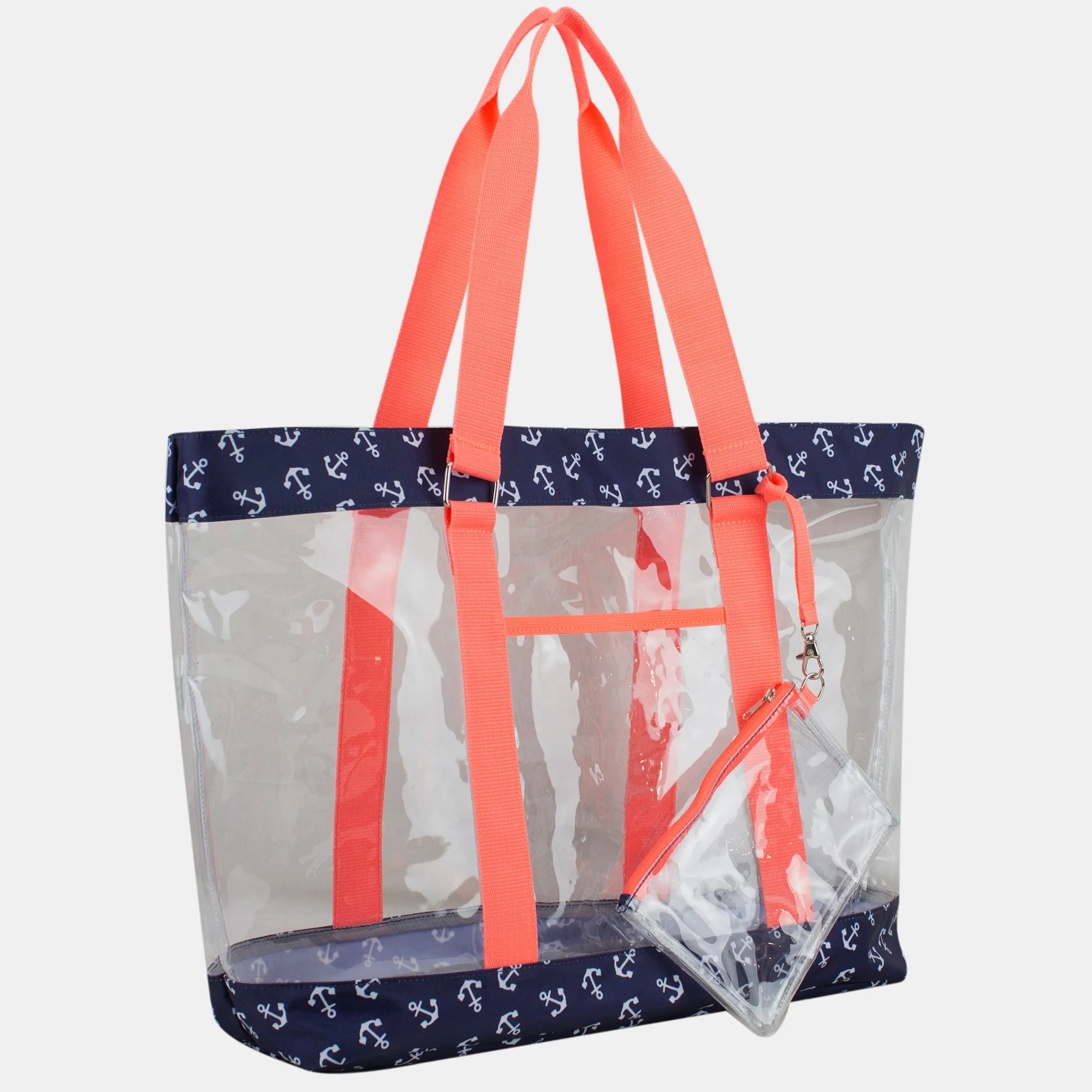 Supreme Deluxe 100% Clear PVC Printed Large Tote with Large Wristlet