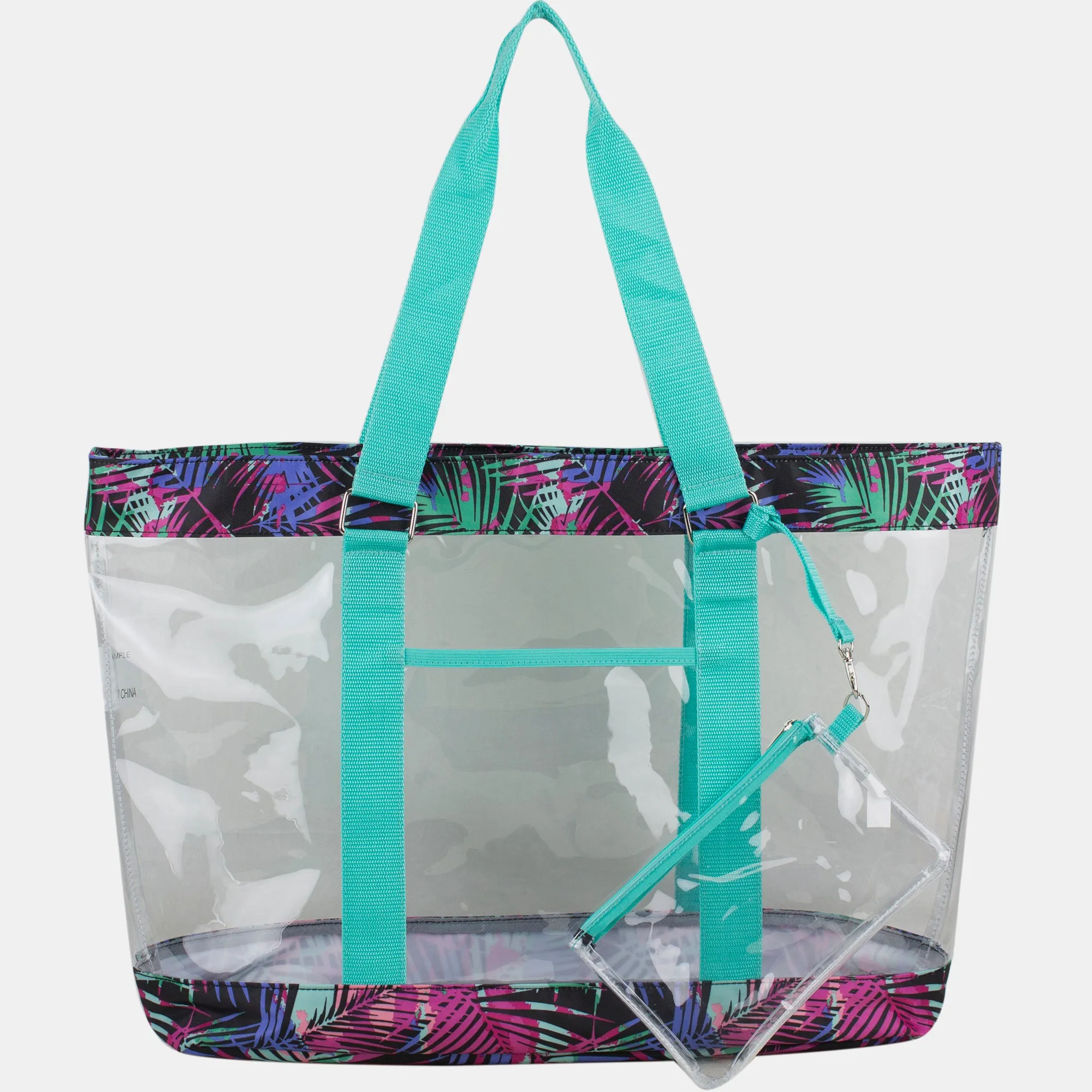 Supreme Deluxe 100% Clear PVC Printed Large Tote with Large Wristlet