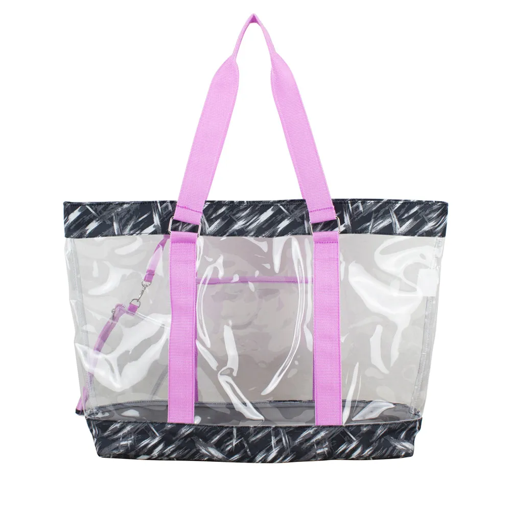 Supreme Deluxe 100% Clear PVC Printed Large Tote with Large Wristlet