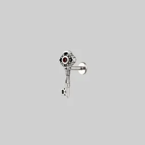 TWILIGHT. Skeleton Key Stud Earring - Silver